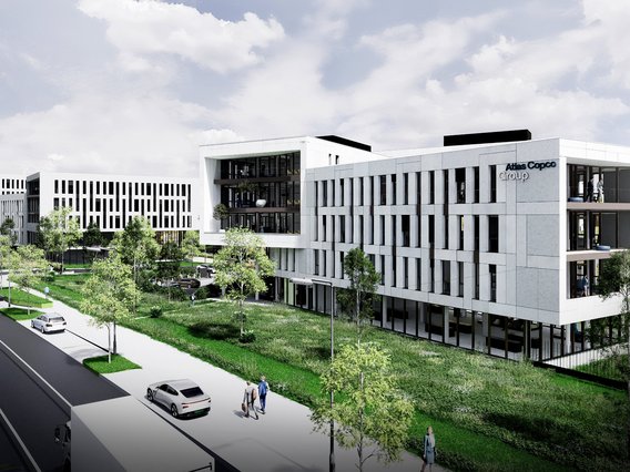 Visualisierung der Deutschlandzentrale Atlas Copco Group