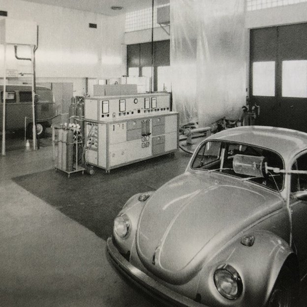 Abgasmessungen im Kraftfahrzeuglabor Essen, ca. 1972