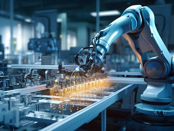 KI kommt auch in der industriellen Produktion zum Einsatz. KI kommt heute in vielen Bereichen zum Einsatz.