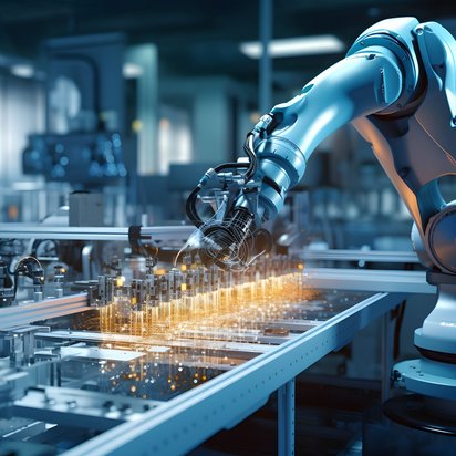 KI kommt auch in der industriellen Produktion zum Einsatz. KI kommt heute in vielen Bereichen zum Einsatz.