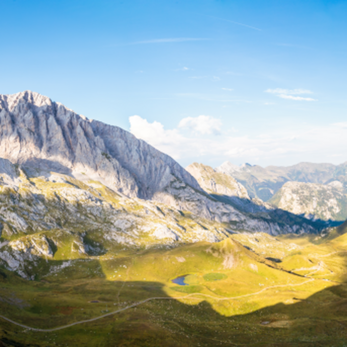 panoramic view of a mountain landscape