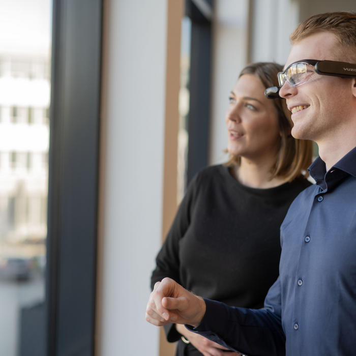 Two colleages with vr glasses
