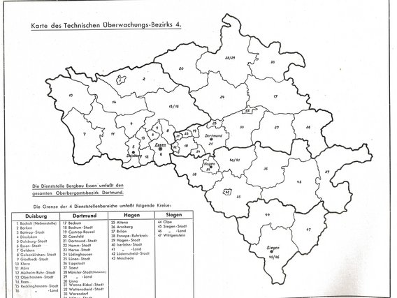 Der DÜV Dortmund wurde 1938 dem Überwachungs-Bezirk 4 zugeschlagen, dem TÜV Essen.